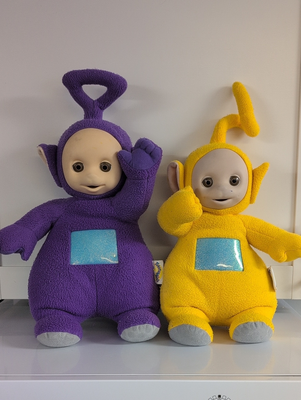 Vintage Teletubbies 17" Plush Lala (Talking) And Tinky Winky Teletubby